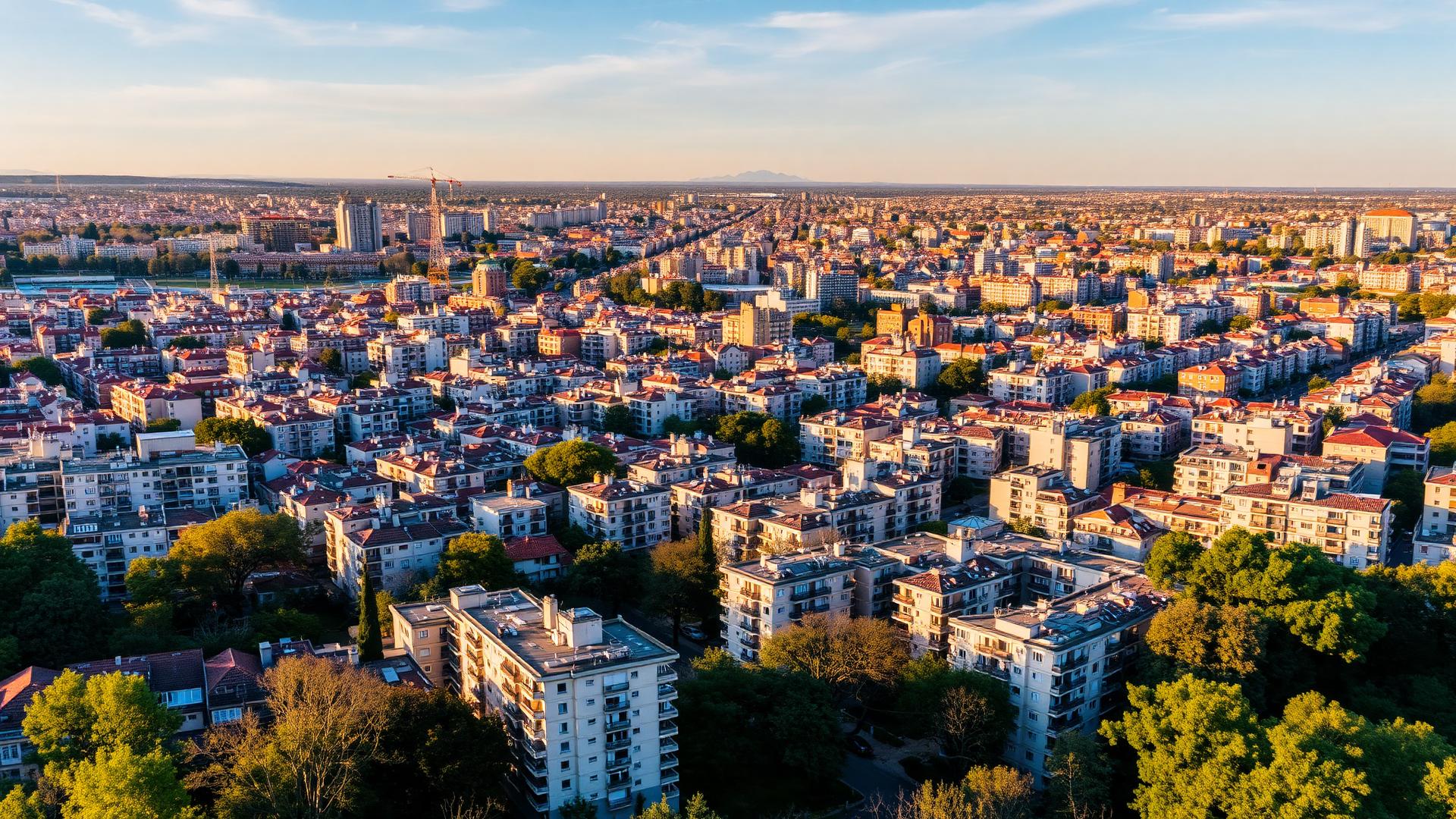 Vista aérea de Puente de Vallecas, Madrid